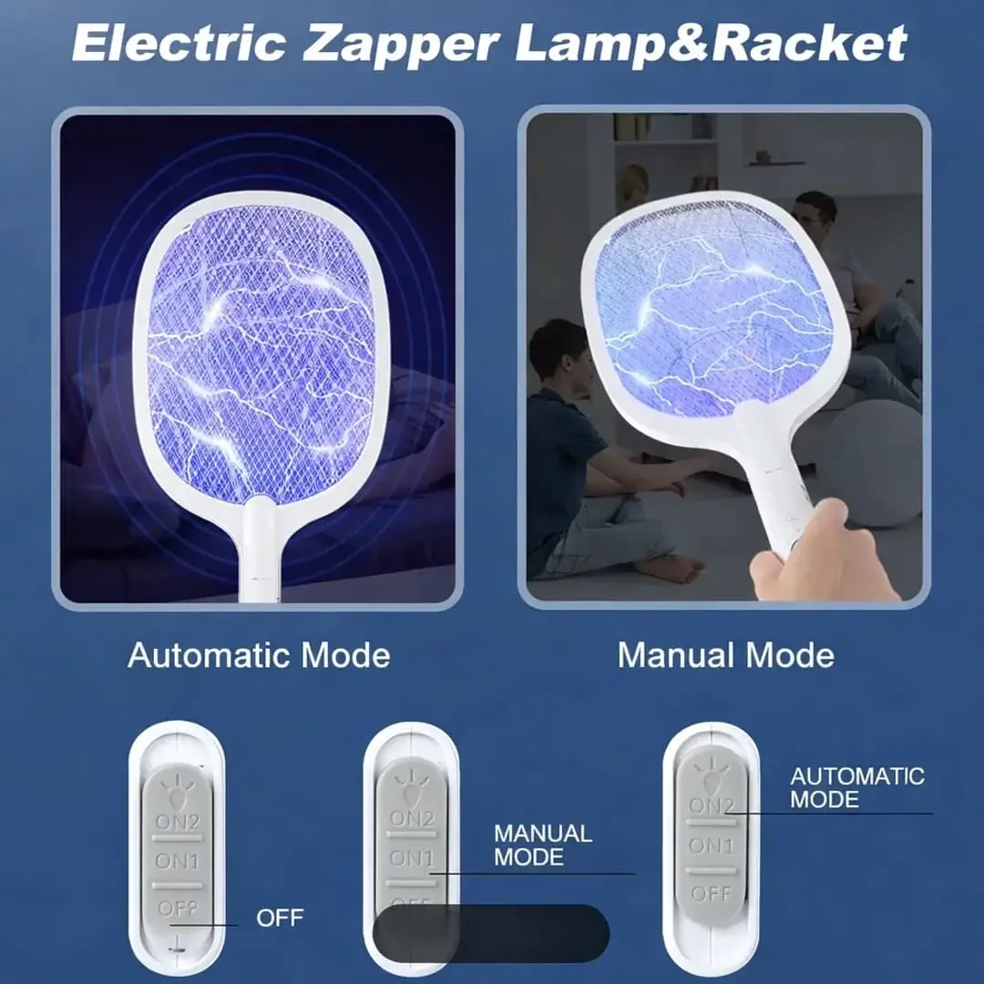 Nova USB Rechargeable Mosquito Racket ME-903 | Electric Bug Zapper Bat with Stand | Indoor & Outdoor Insect Killer - Image 5