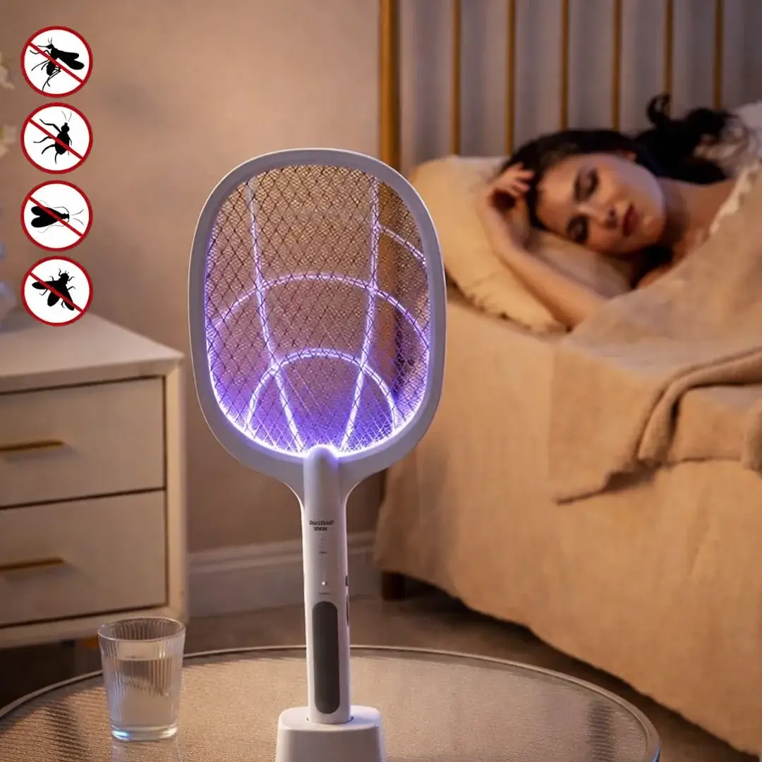Nova USB Rechargeable Mosquito Racket ME-903 | Electric Bug Zapper Bat with Stand | Indoor & Outdoor Insect Killer - Image 2