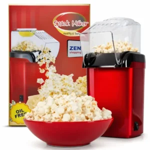 Oil Free Mini Popcorn Maker 1200W | Hot Air Popcorn Machine for Home | Electric Popcorn Popper for Kids & Family | Fast Healthy Snack Maker (No Oil Required)