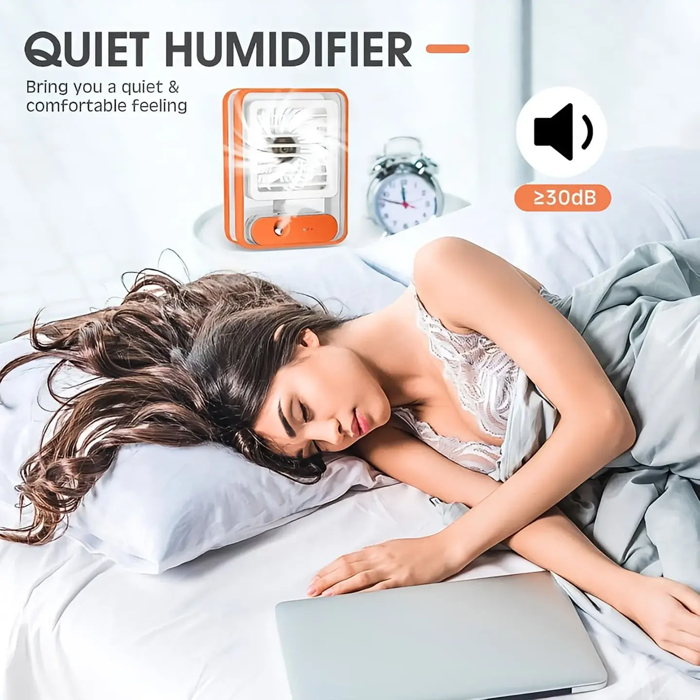 Portable USB Air Cooler Fan 3 Speed, Mist Spray, Rechargeable with Built in LED Light for Home, Office & Travel (Random Color) - Image 6