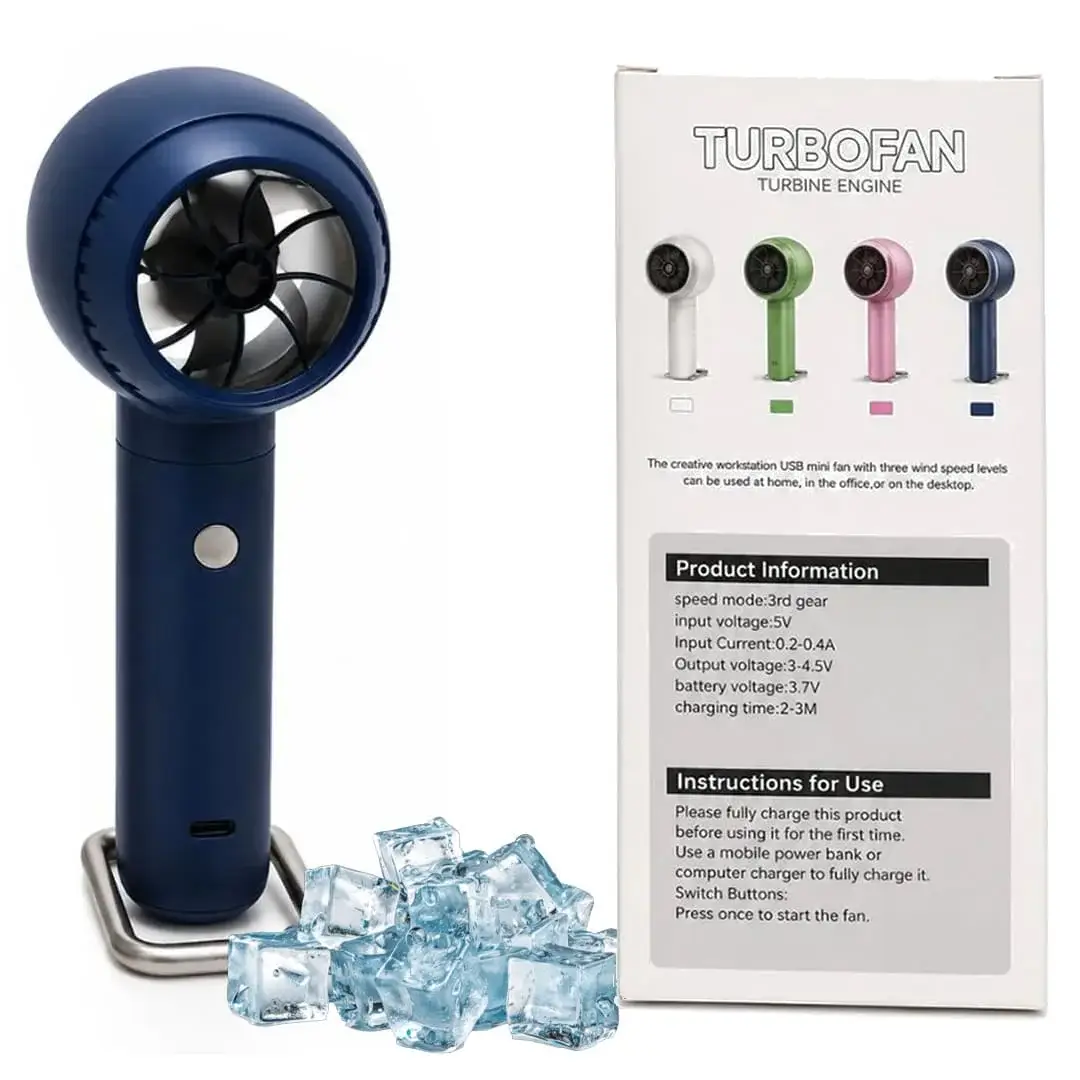 TurboFan Rechargeable Mini Cooling Fan | Portable USB Handheld Turbo Fan with 3 Speed Modes | Random Color - Image 7