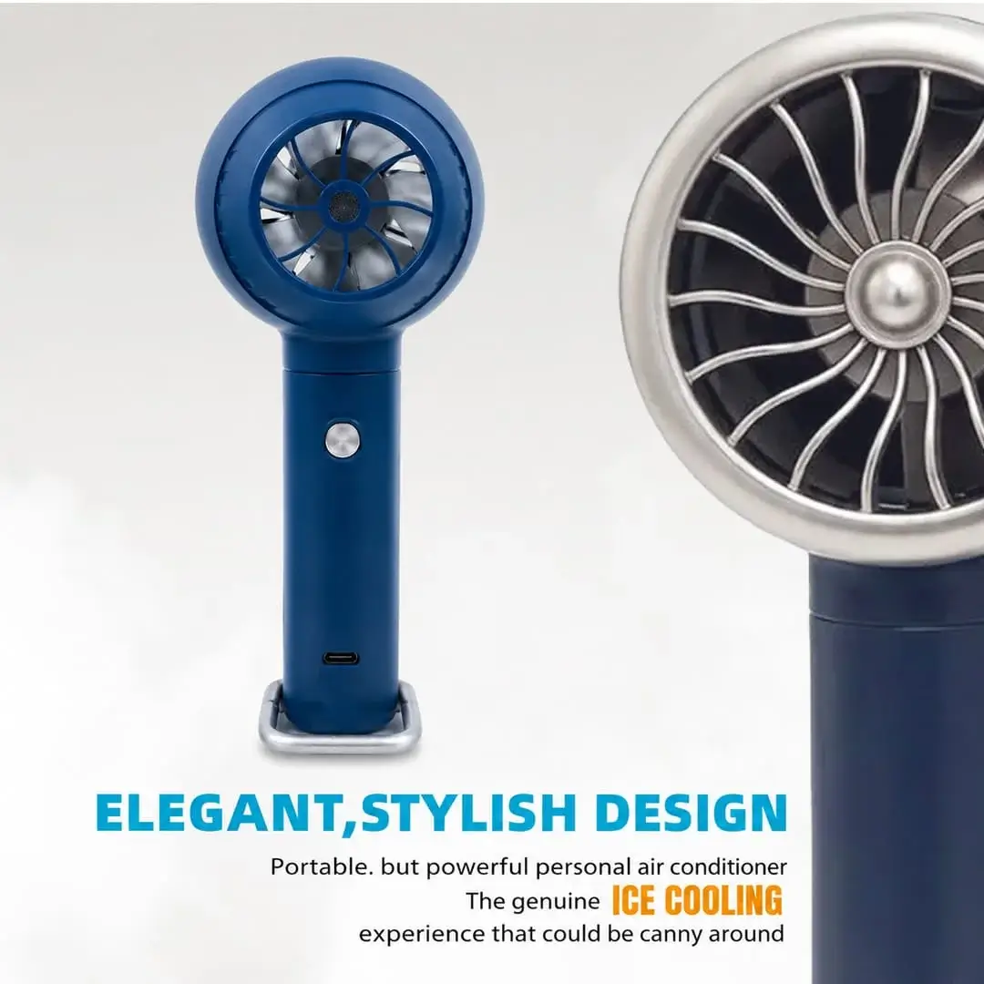 TurboFan Rechargeable Mini Cooling Fan | Portable USB Handheld Turbo Fan with 3 Speed Modes | Random Color - Image 3