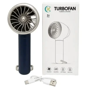 Portable Mini Cooling Fan USB Rechargeable Handheld Turbo Fan with 3 Speed Modes