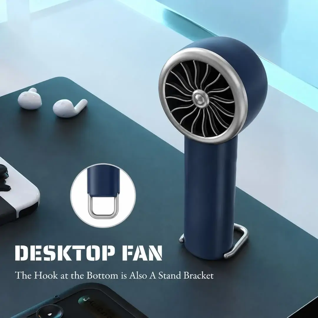 TurboFan Rechargeable Mini Cooling Fan | Portable USB Handheld Turbo Fan with 3 Speed Modes | Random Color - Image 4